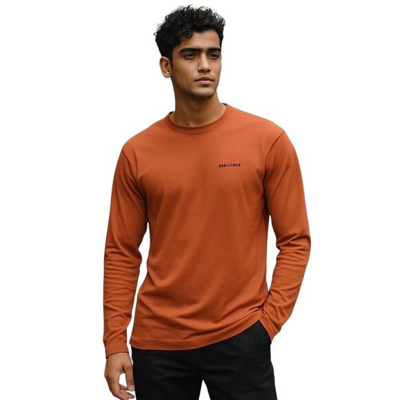 Patagonia Long Sleeved P-6 Logo Responsibili-Tee Orange Sweatshirt Men's Small - Picture 1 of 10
